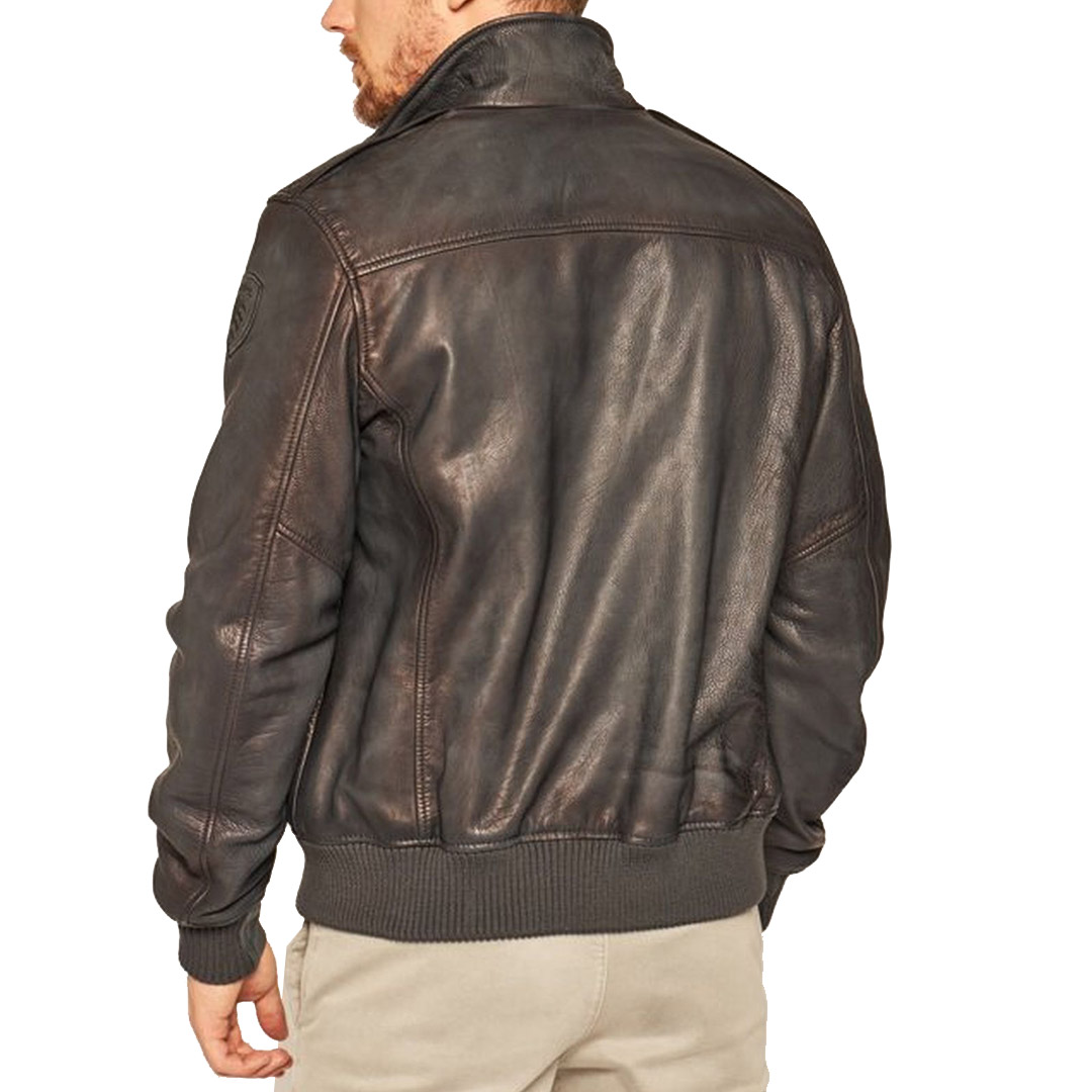 Cui Ribbed Cuff Faux Leather Jacket