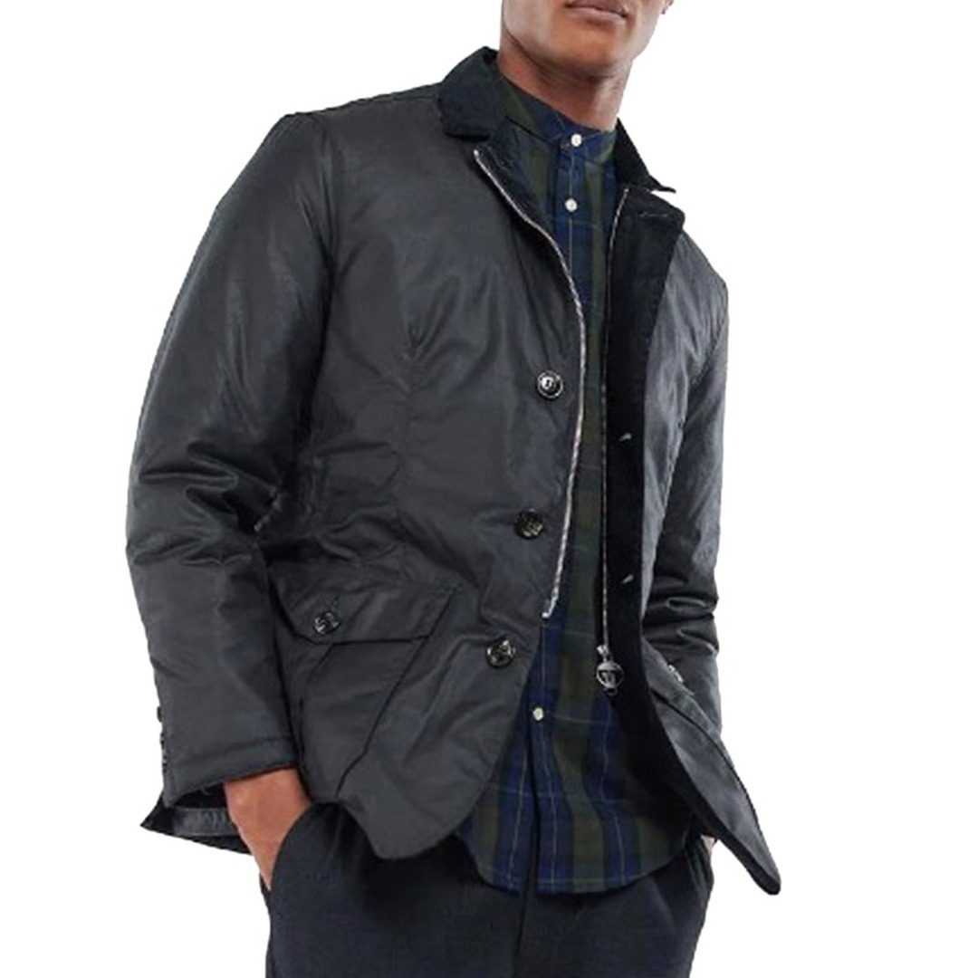 Barbour lutz waxed jacket hot sale navy