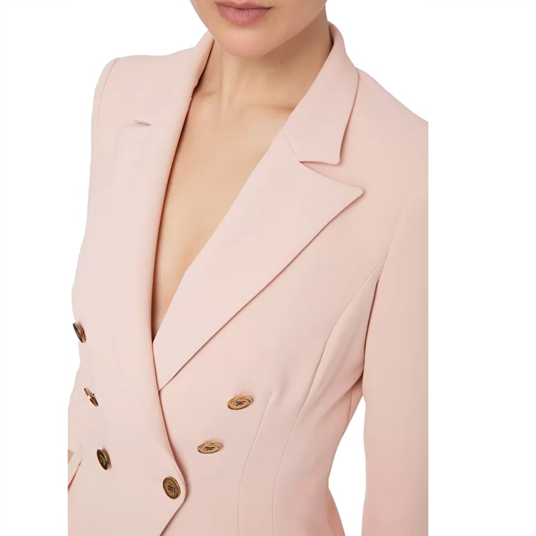 DOUBLE-BREASTED JACKET IN DOUBLE STRETCH CREPE